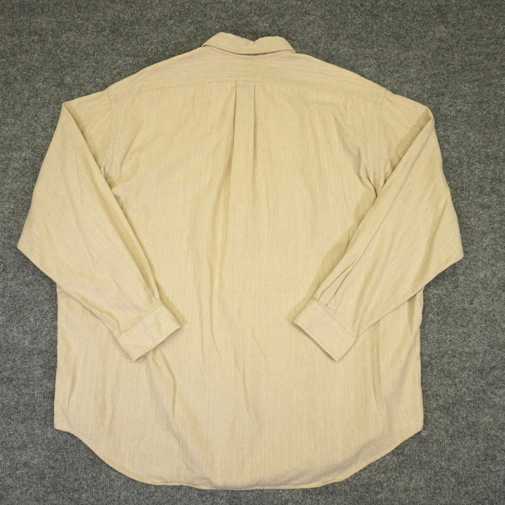 Ralph Lauren Button Down Shirt Mens XXL Tan Herringbone Blake Long Sleeve Pony - Picture 8 of 9